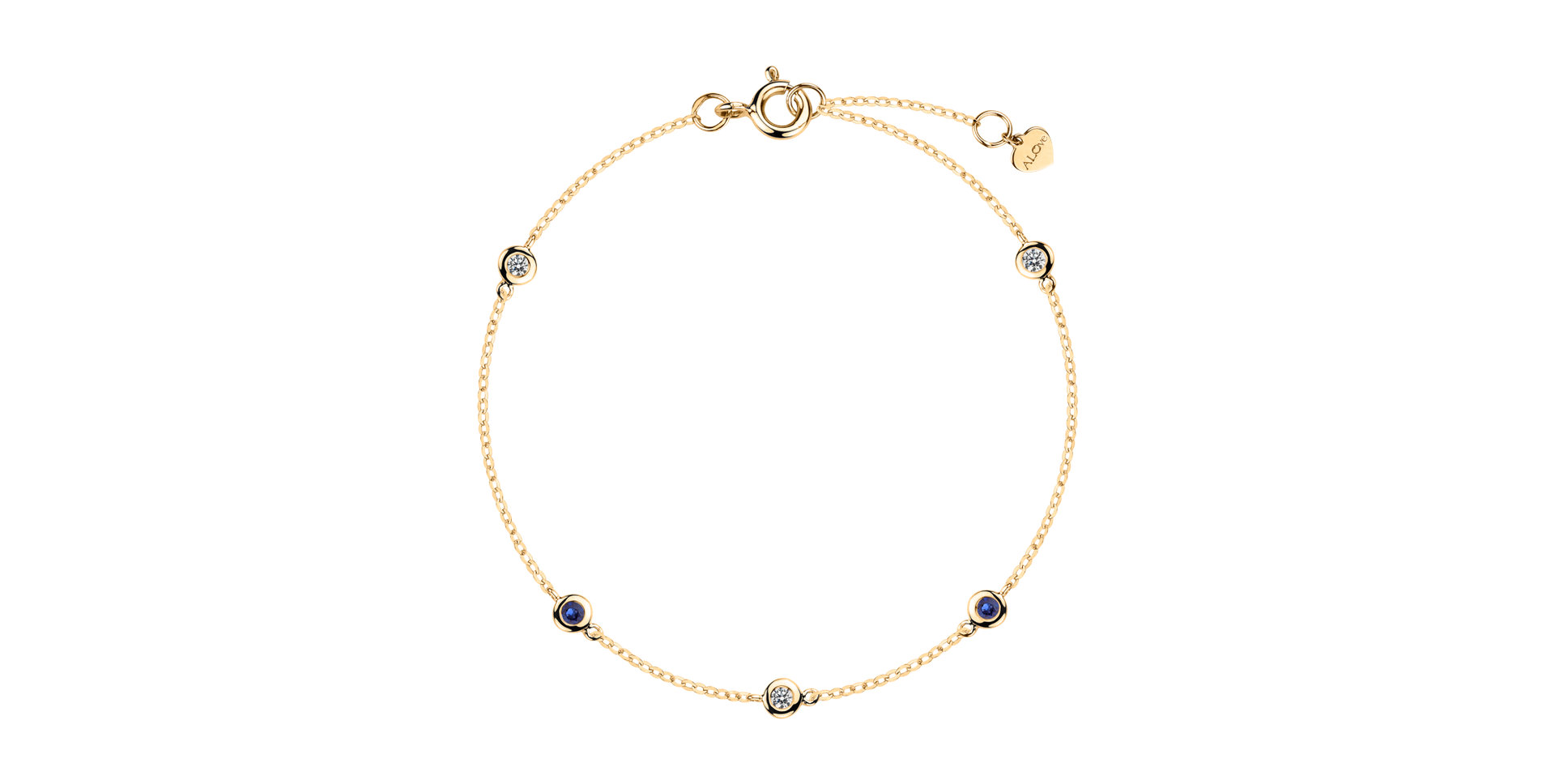 Diamond bracelet with Sapphire Dots