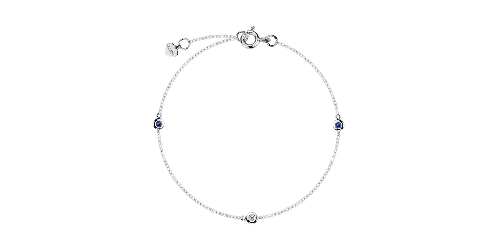 Diamond bracelet with Sapphire Dots