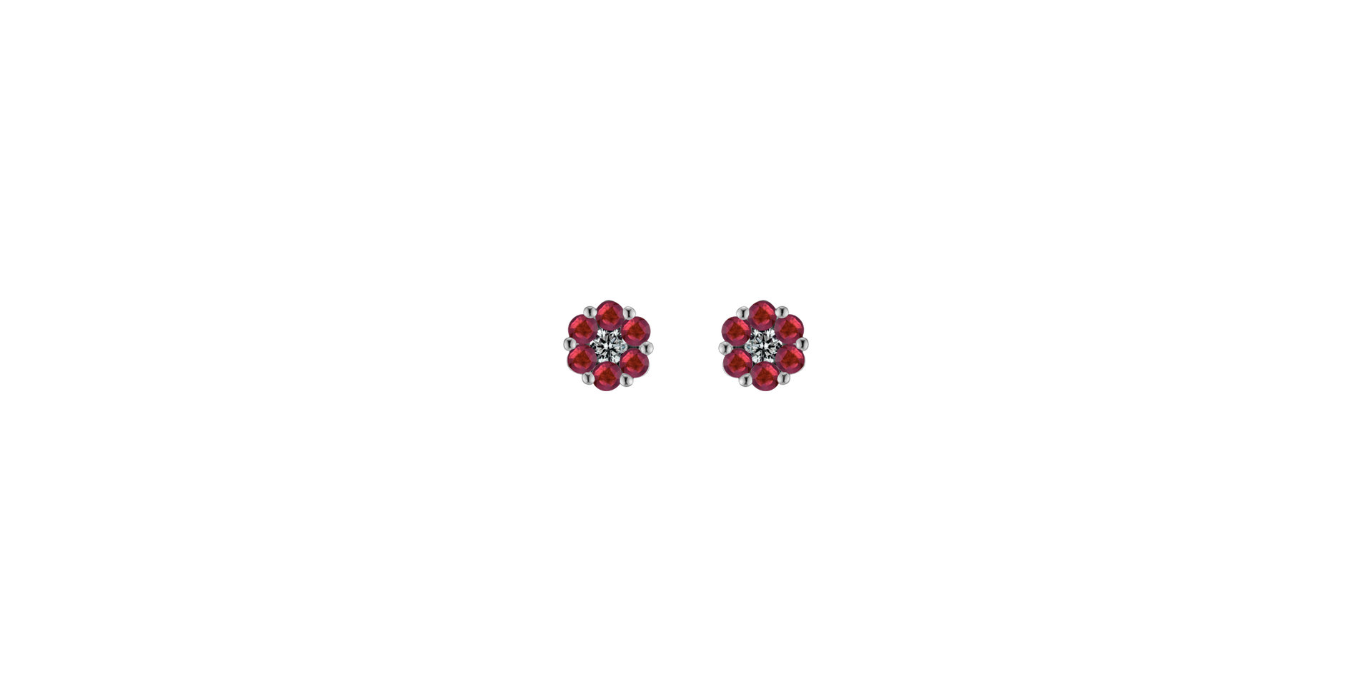 Diamond earrings and Ruby Crimson Nature