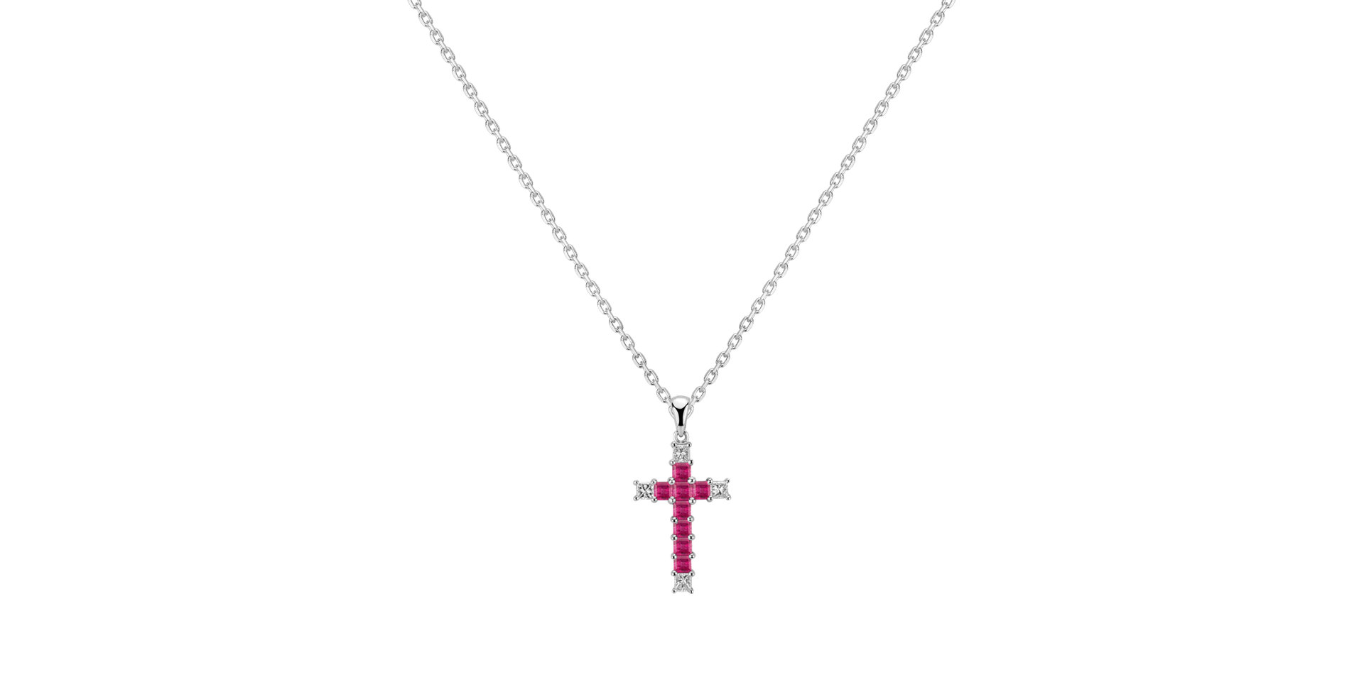 Diamond pendant with Ruby Faithful Cross