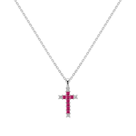Diamond pendant with Ruby Faithful Cross