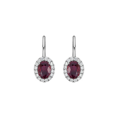 Diamond earrings with Ruby Imperial Allegory