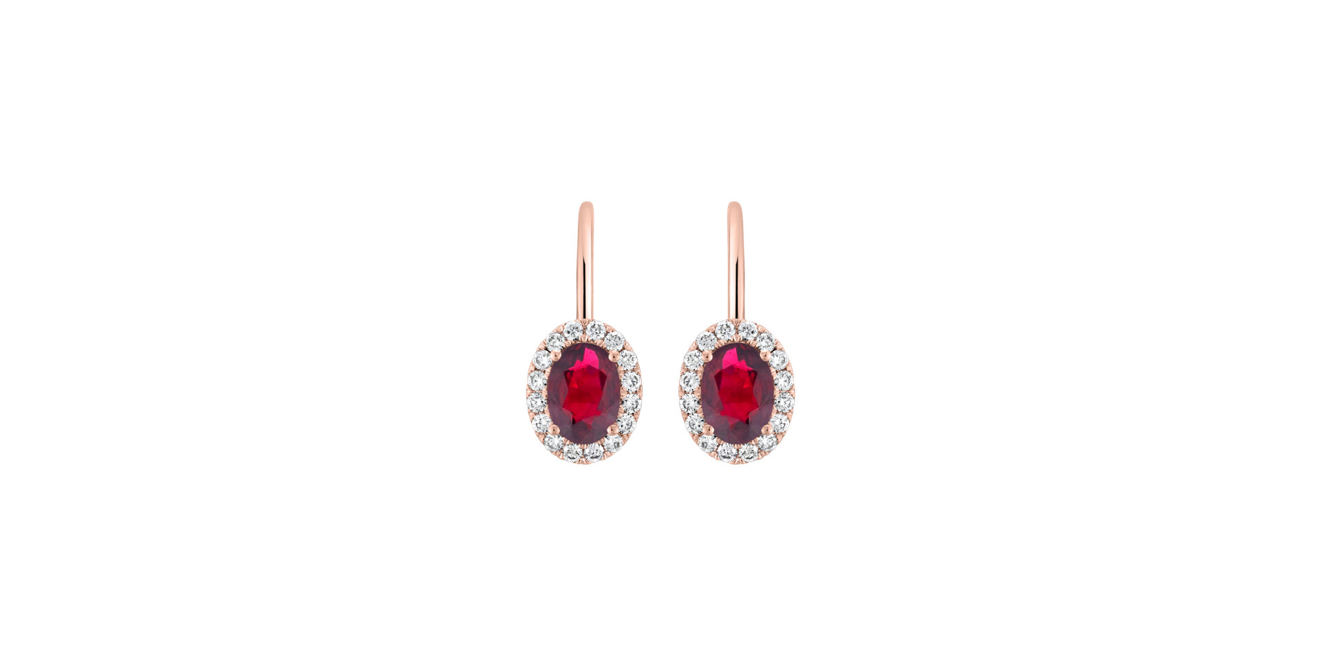 Diamond earrings with Ruby Imperial Allegory