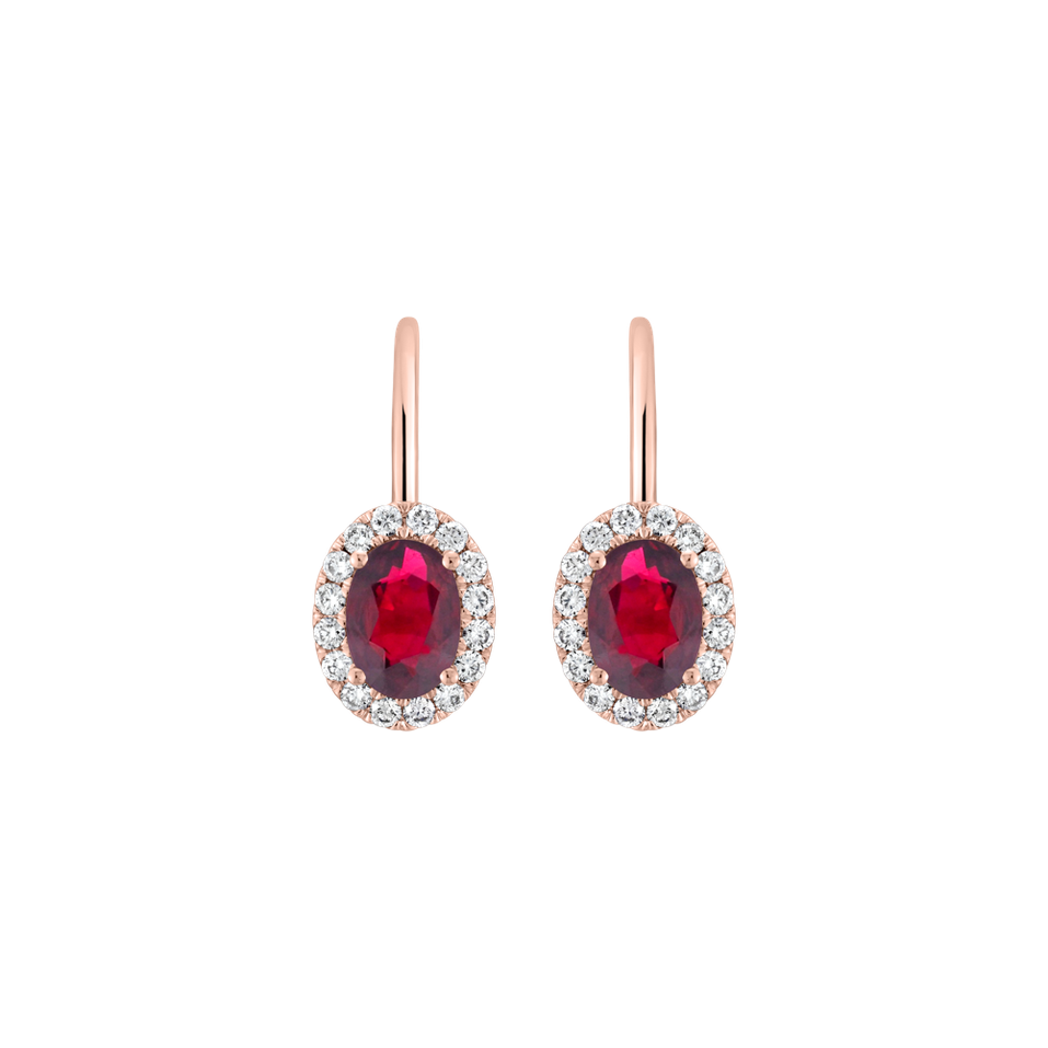 Diamond earrings with Ruby Imperial Allegory