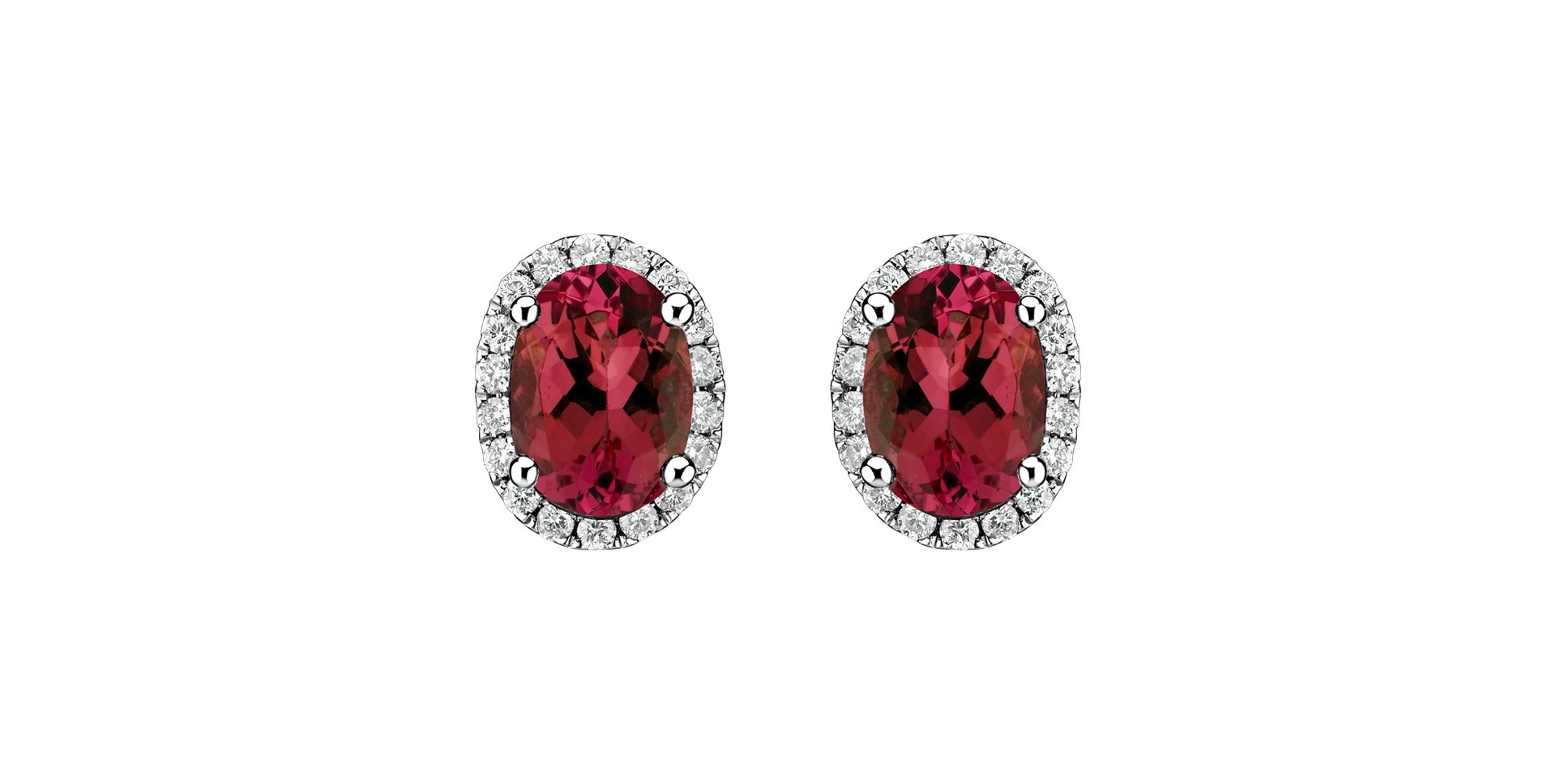 Diamond earrings with Ruby Imperial Allegory
