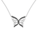Necklace with black and white diamonds Butterfly2