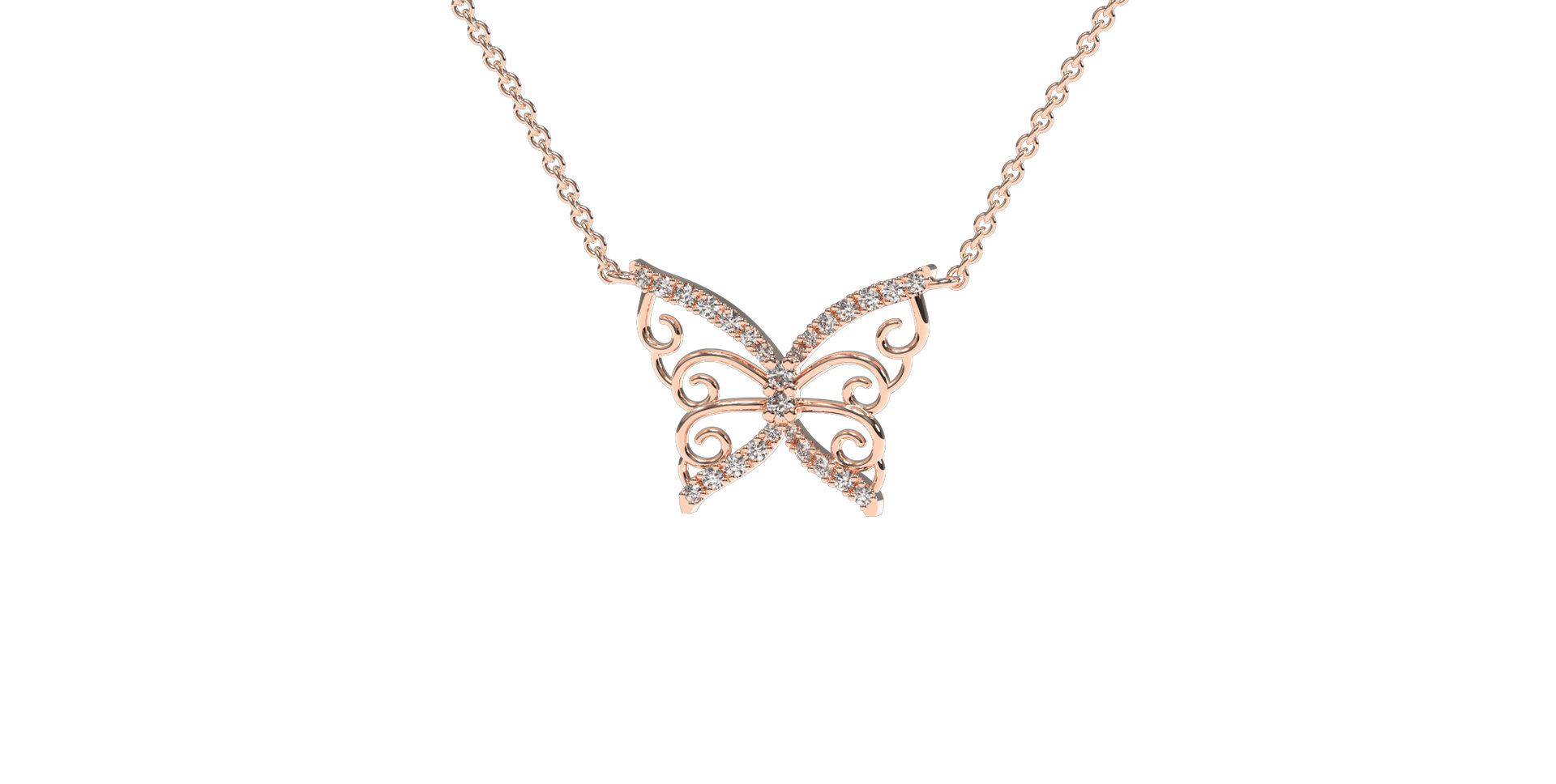Diamond necklace Shiny Butterfly