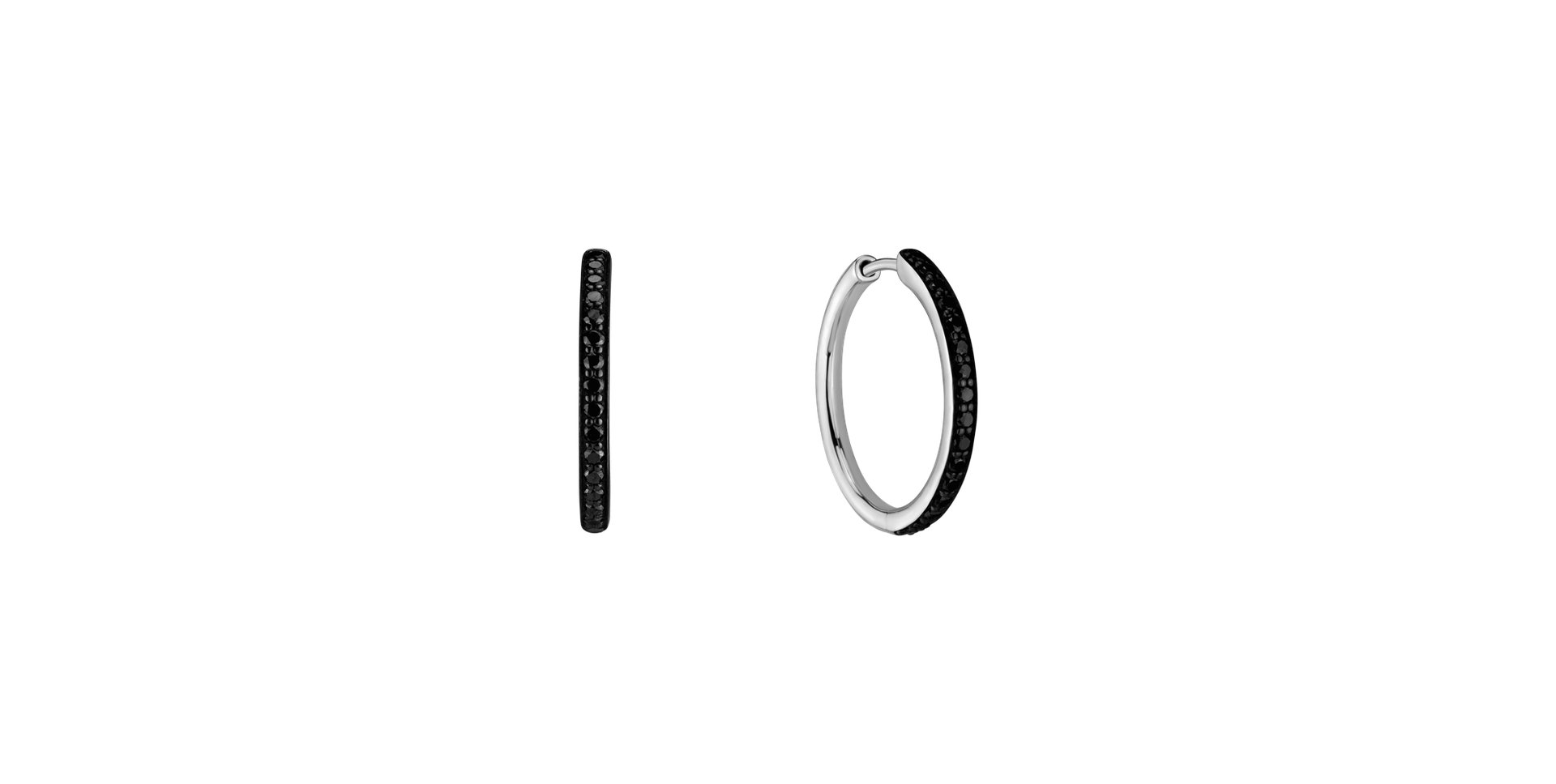 Earrings with black diamonds Shiny Eclipse