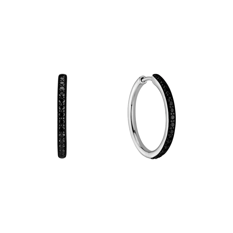 Earrings with black diamonds Shiny Eclipse