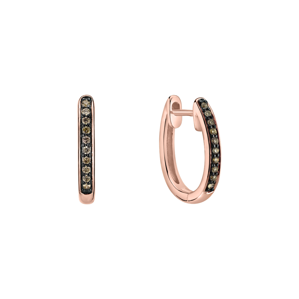 Earrings with brown diamonds Midnight Loop