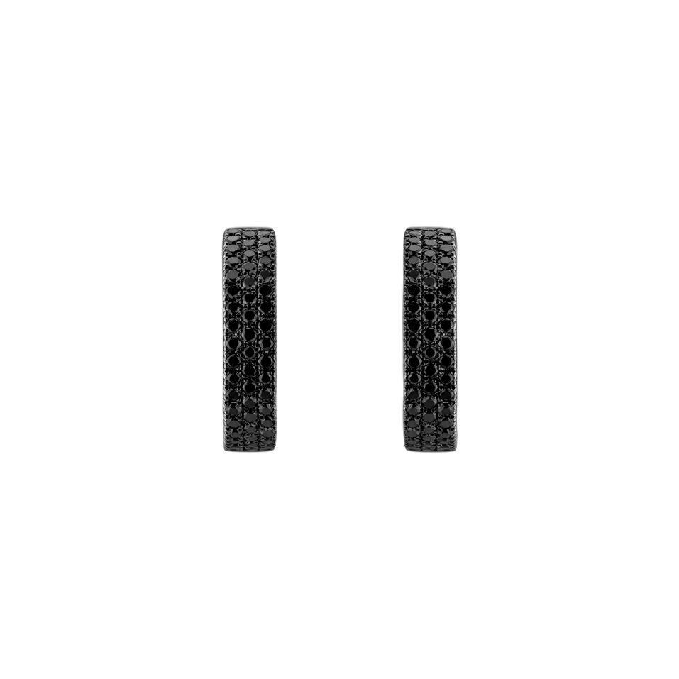 Earrings with black diamonds Seraph Waterfall