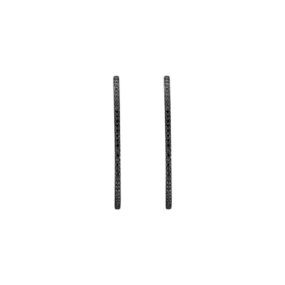 Earrings with black diamonds Eternity Gleam