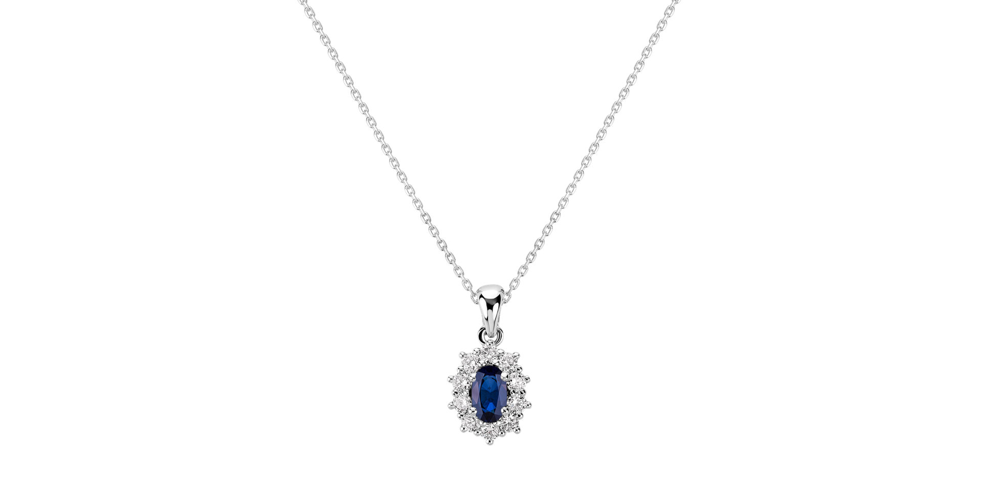 Diamond pendant with Sapphire Goddess Elegance