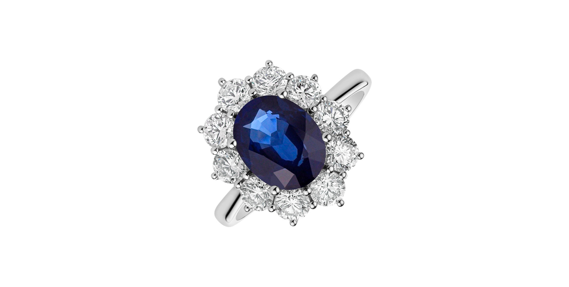 Diamond ring with Sapphire Princess Joy