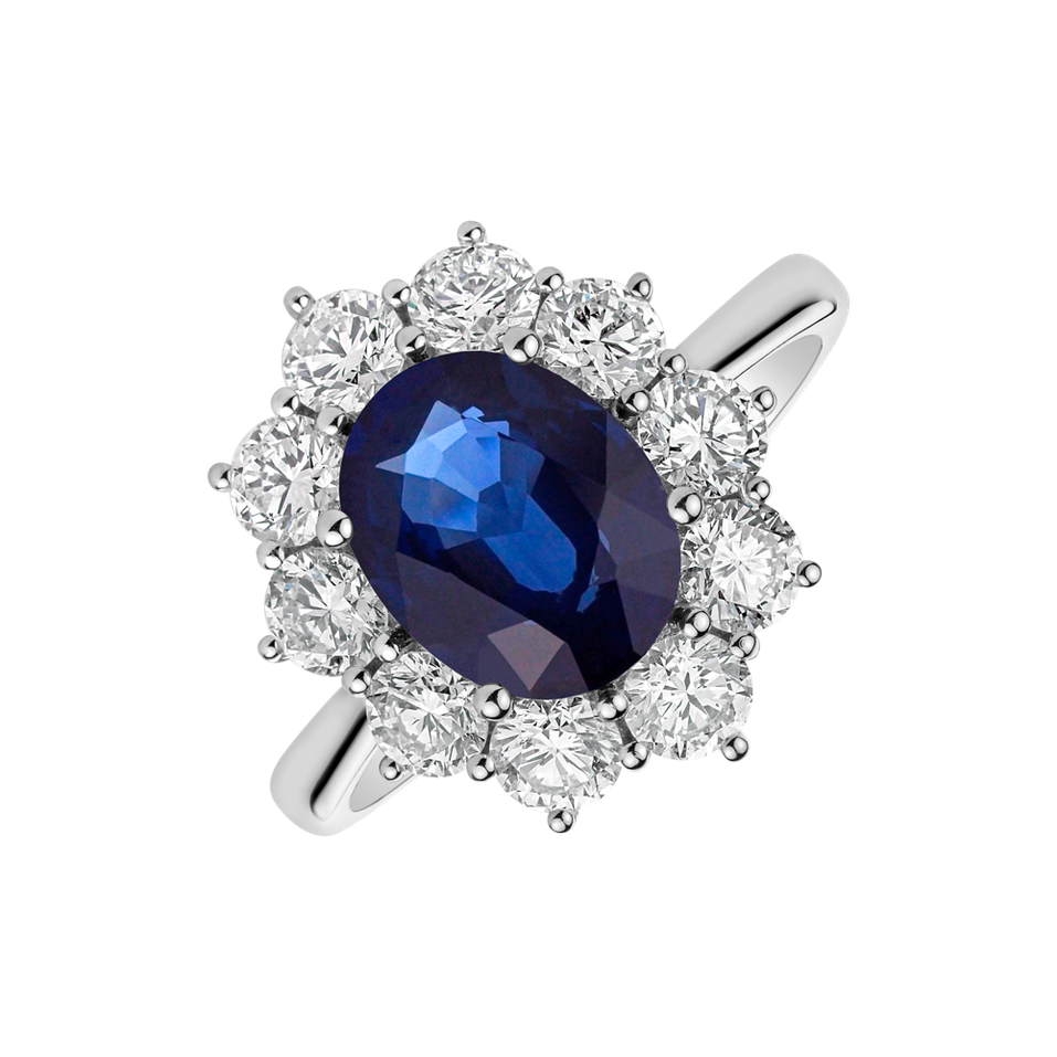 Diamond ring with Sapphire Princess Joy