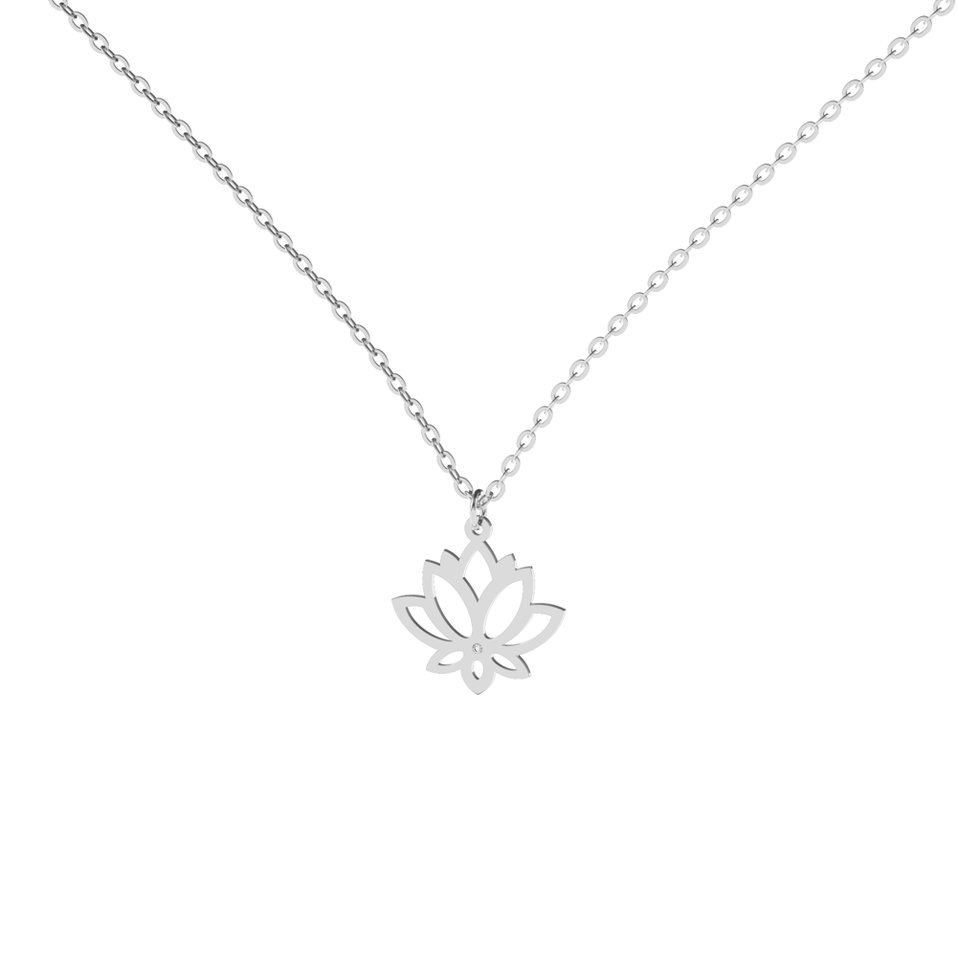 Diamond necklace Lotus Flower