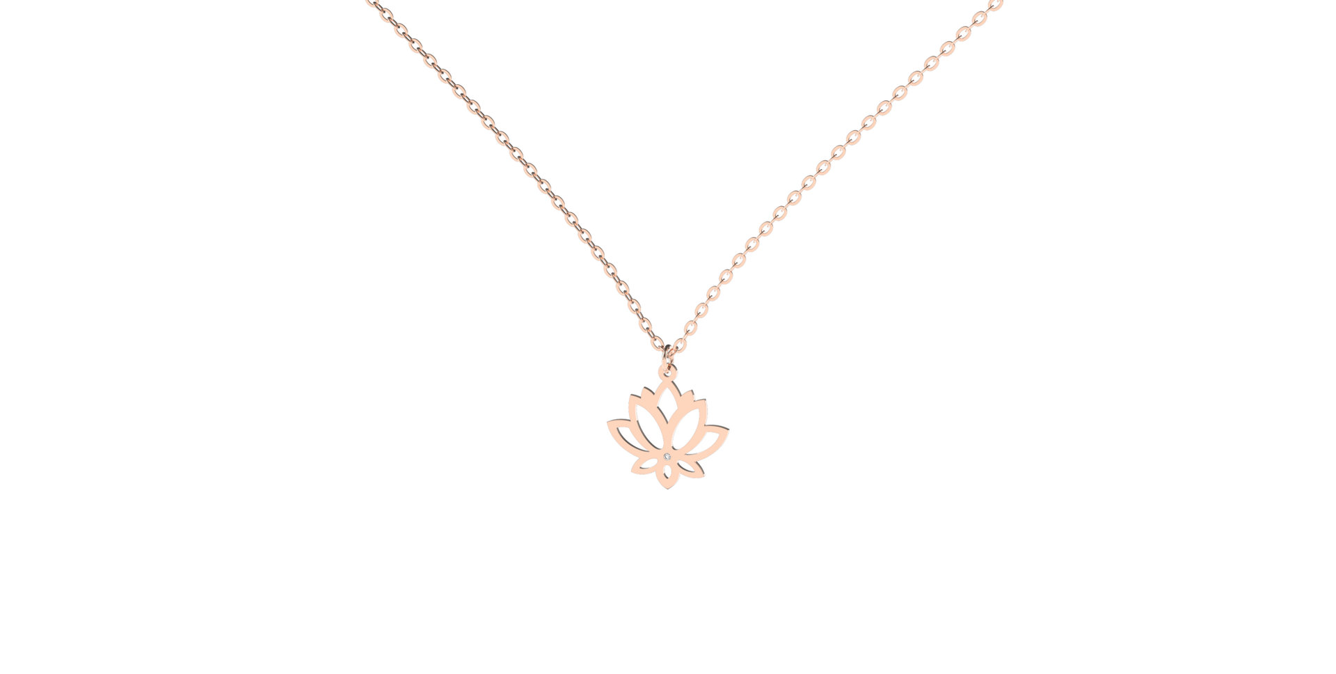 Diamond necklace Lotus Flower