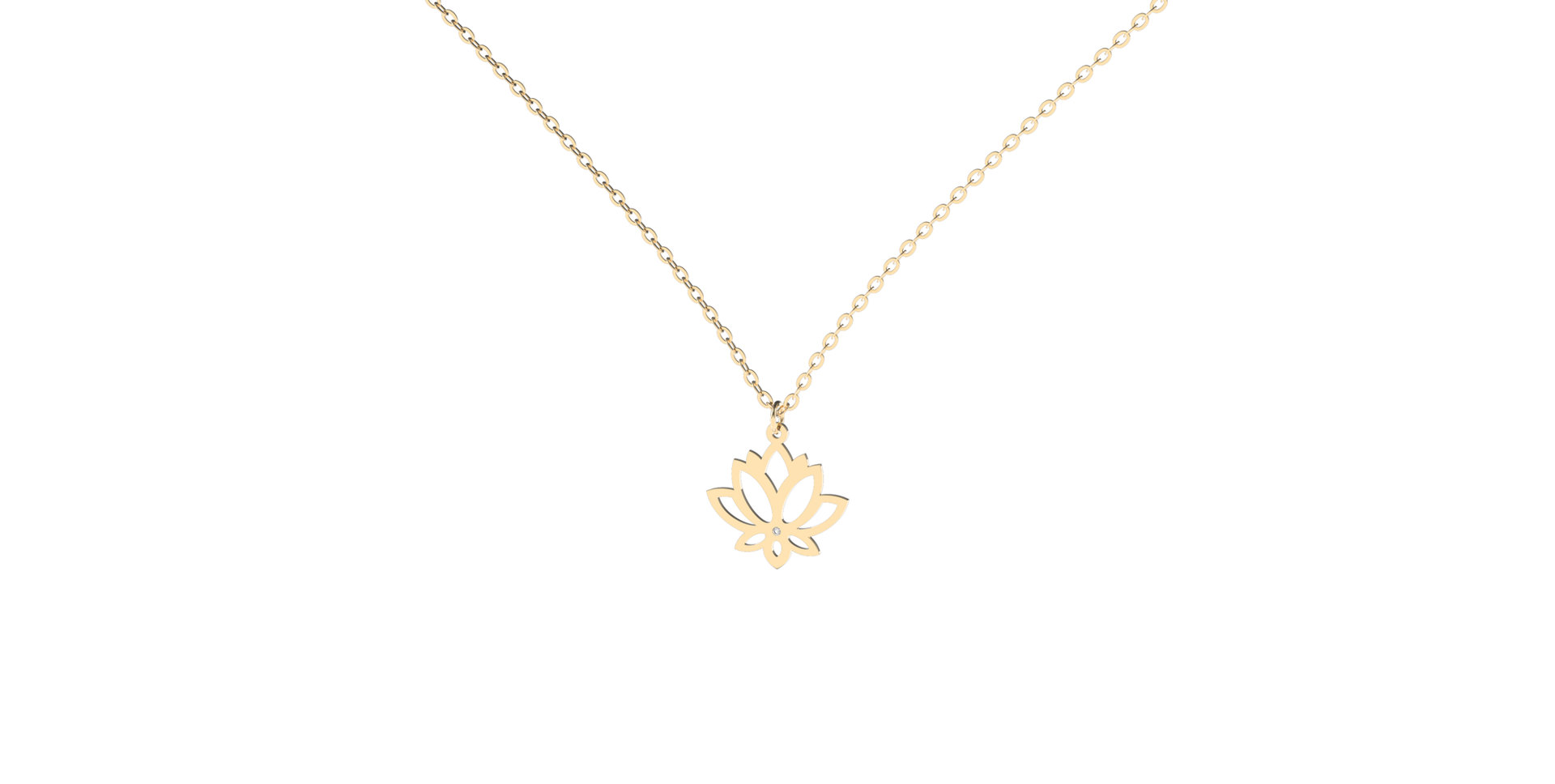 Diamond necklace Lotus Flower