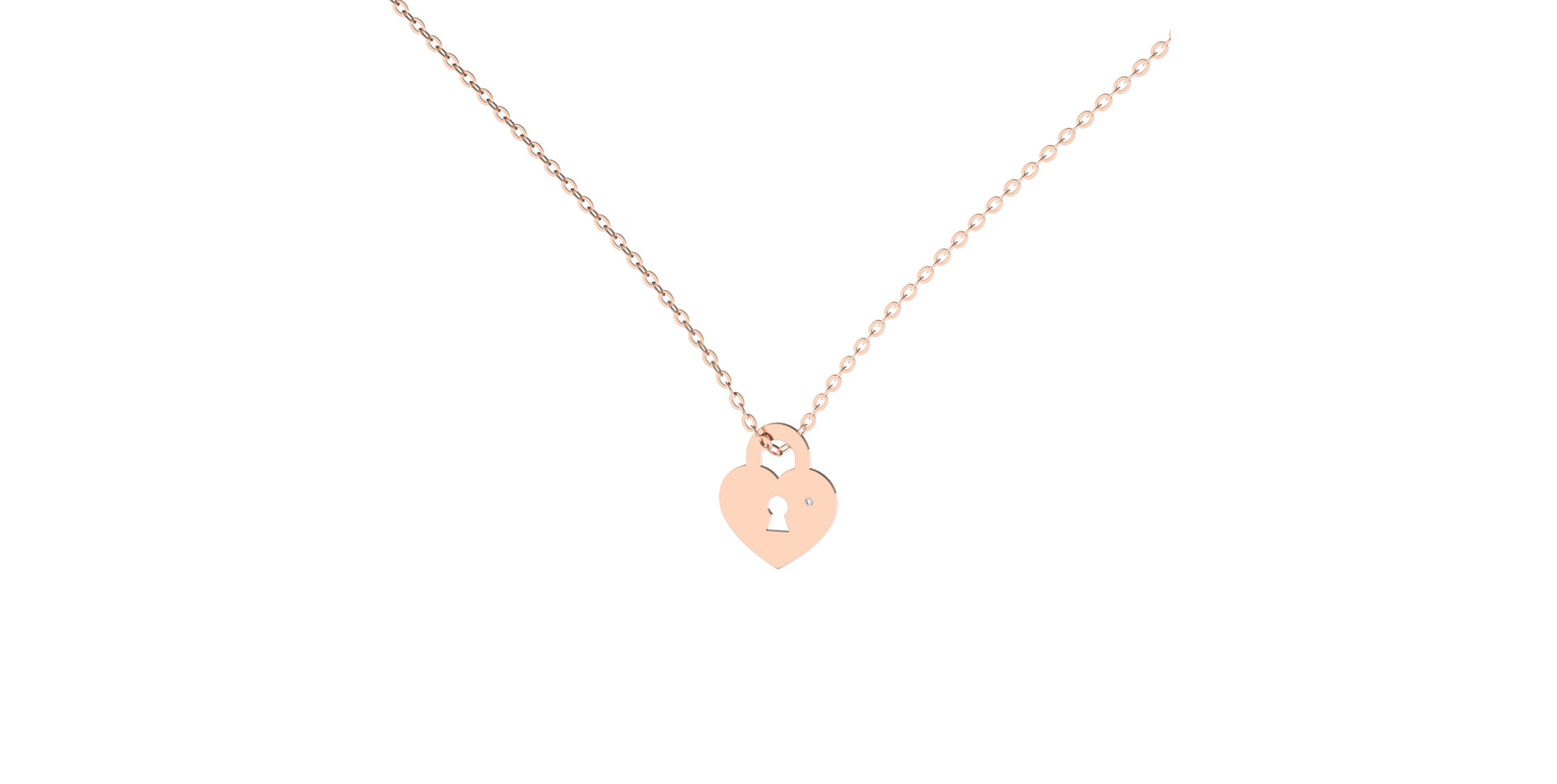 Diamond necklace Heart Lock