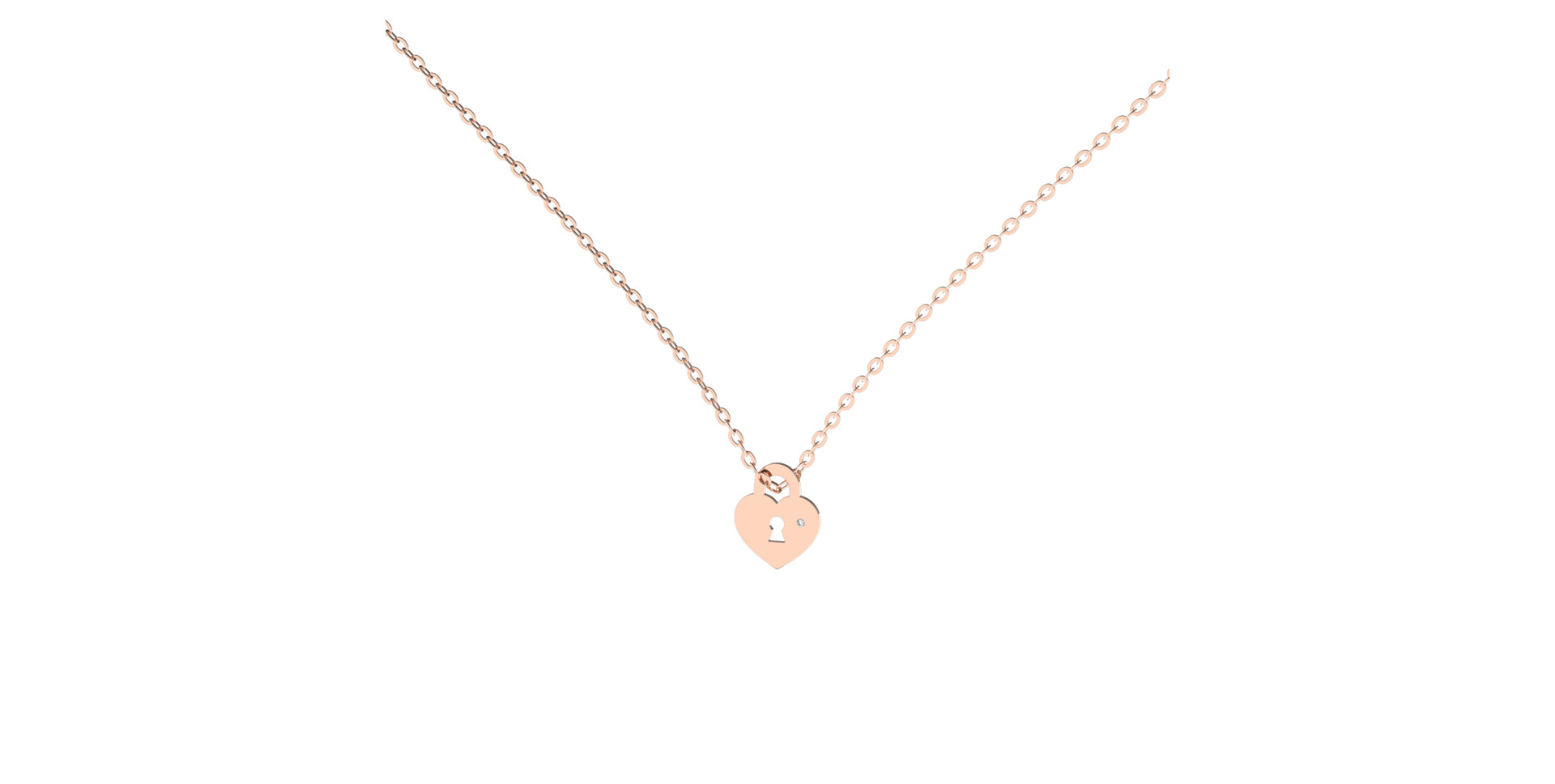 Diamond necklace Little Heart Lock
