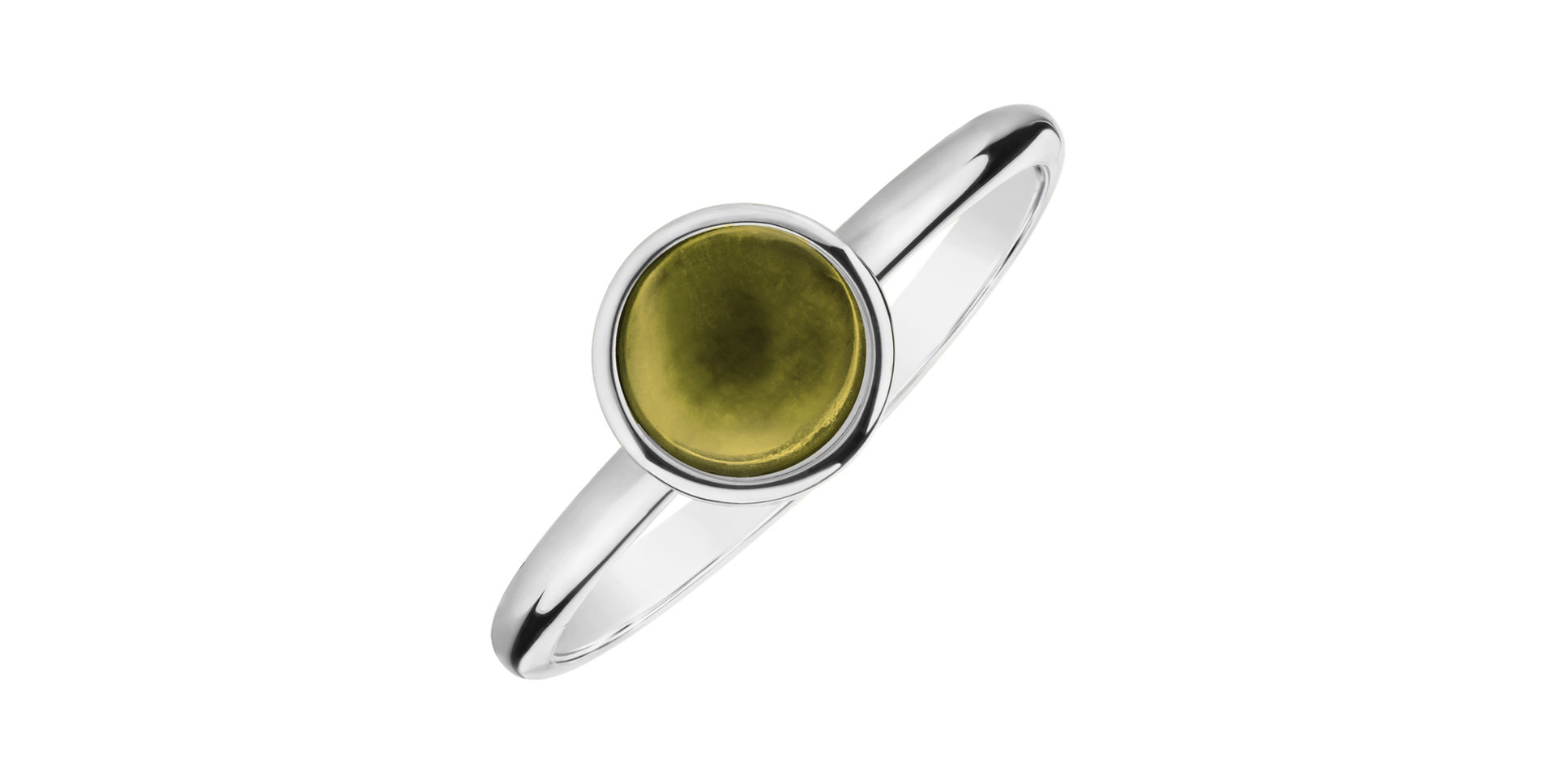 Ring with Prehnite Bonbon