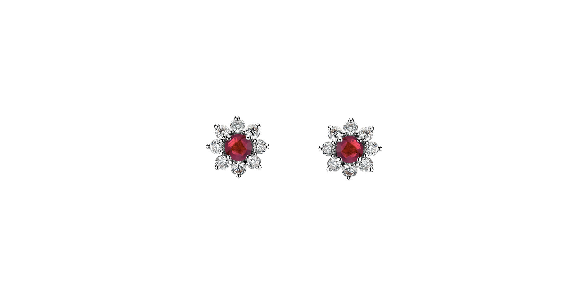 Diamond earrings with Ruby Celestial Romance
