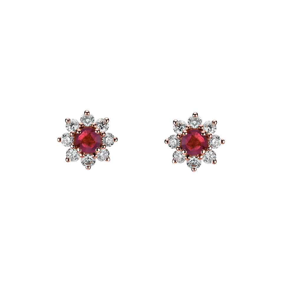 Diamond earrings with Ruby Celestial Romance