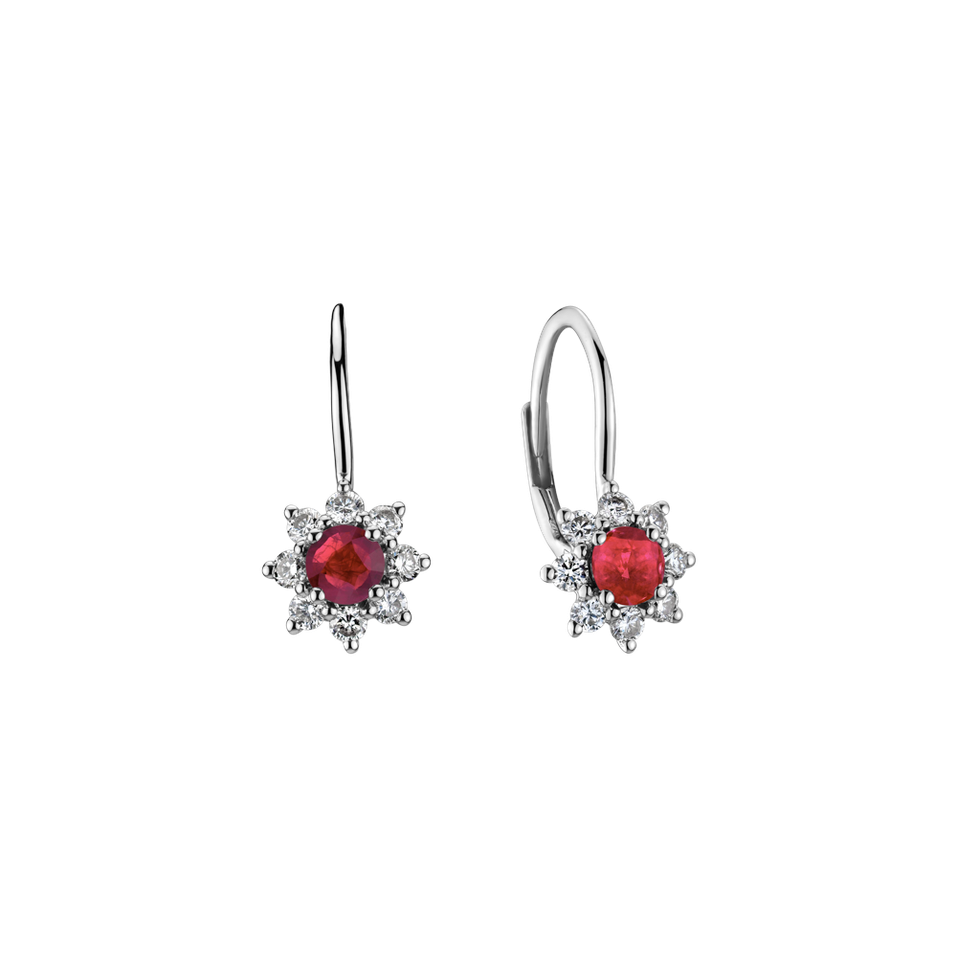 Diamond earrings with Ruby Celestial Romance