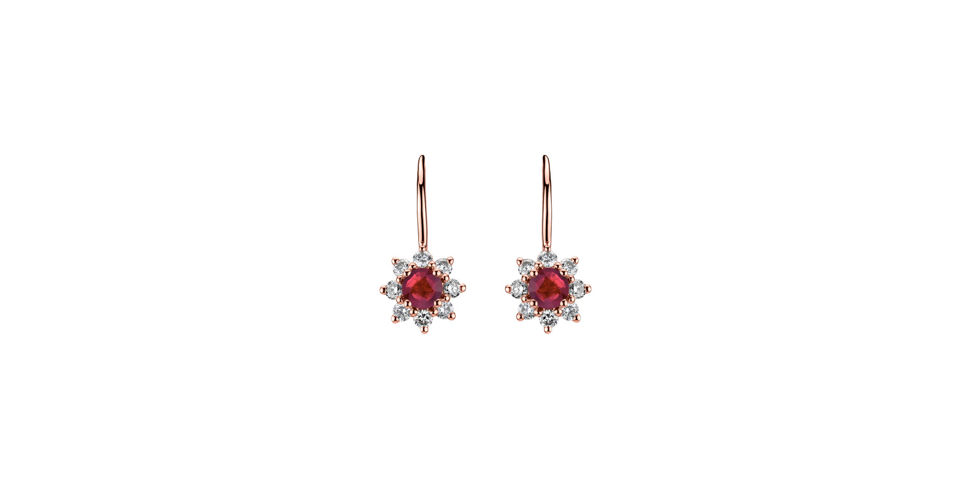 Diamond earrings with Ruby Celestial Romance