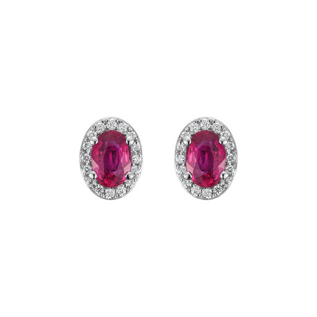 Diamond earrings with Ruby Witching Allegory