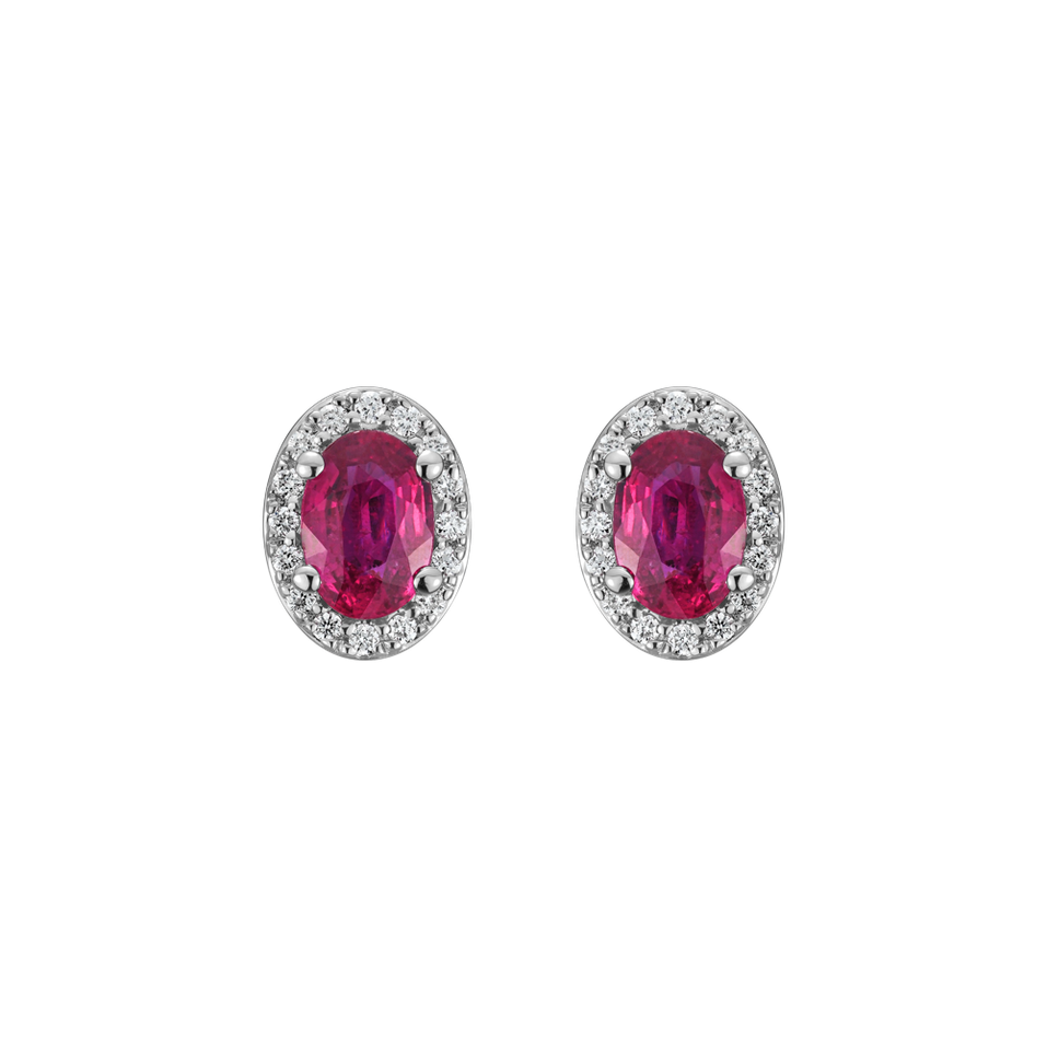 Diamond earrings with Ruby Witching Allegory