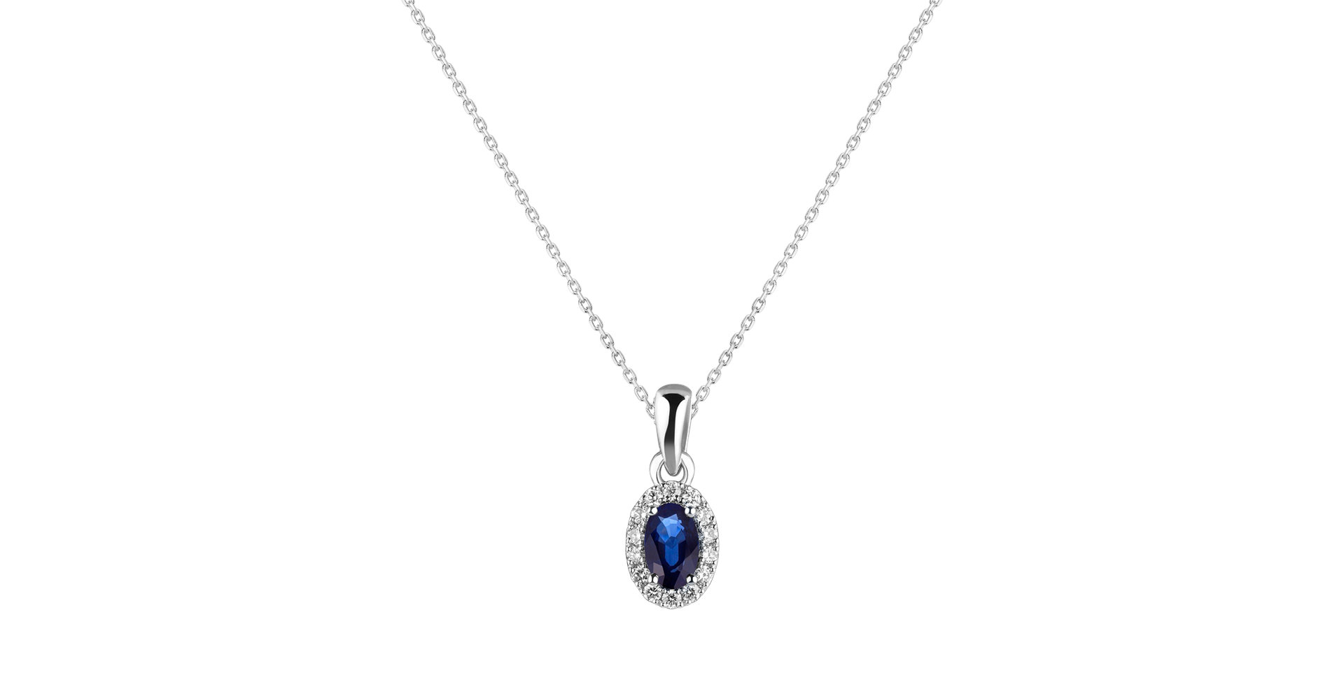 Diamond pendant with Sapphire Royal Mystery