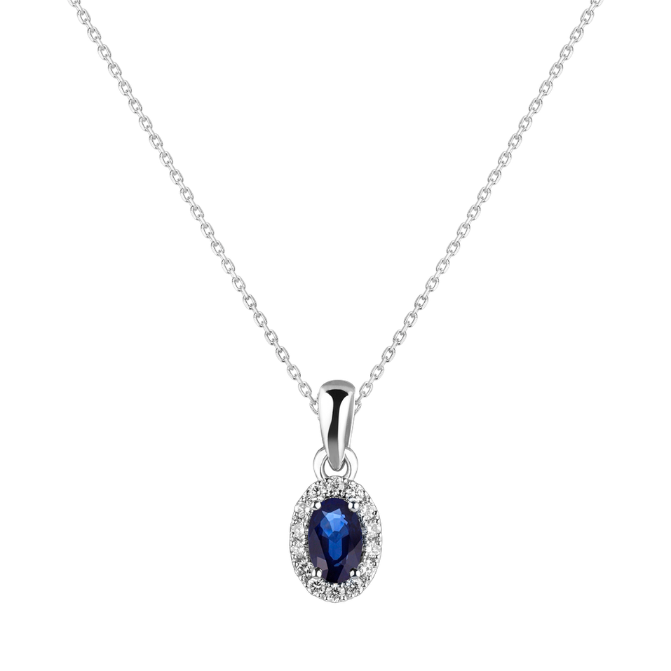 Diamond pendant with Sapphire Royal Mystery