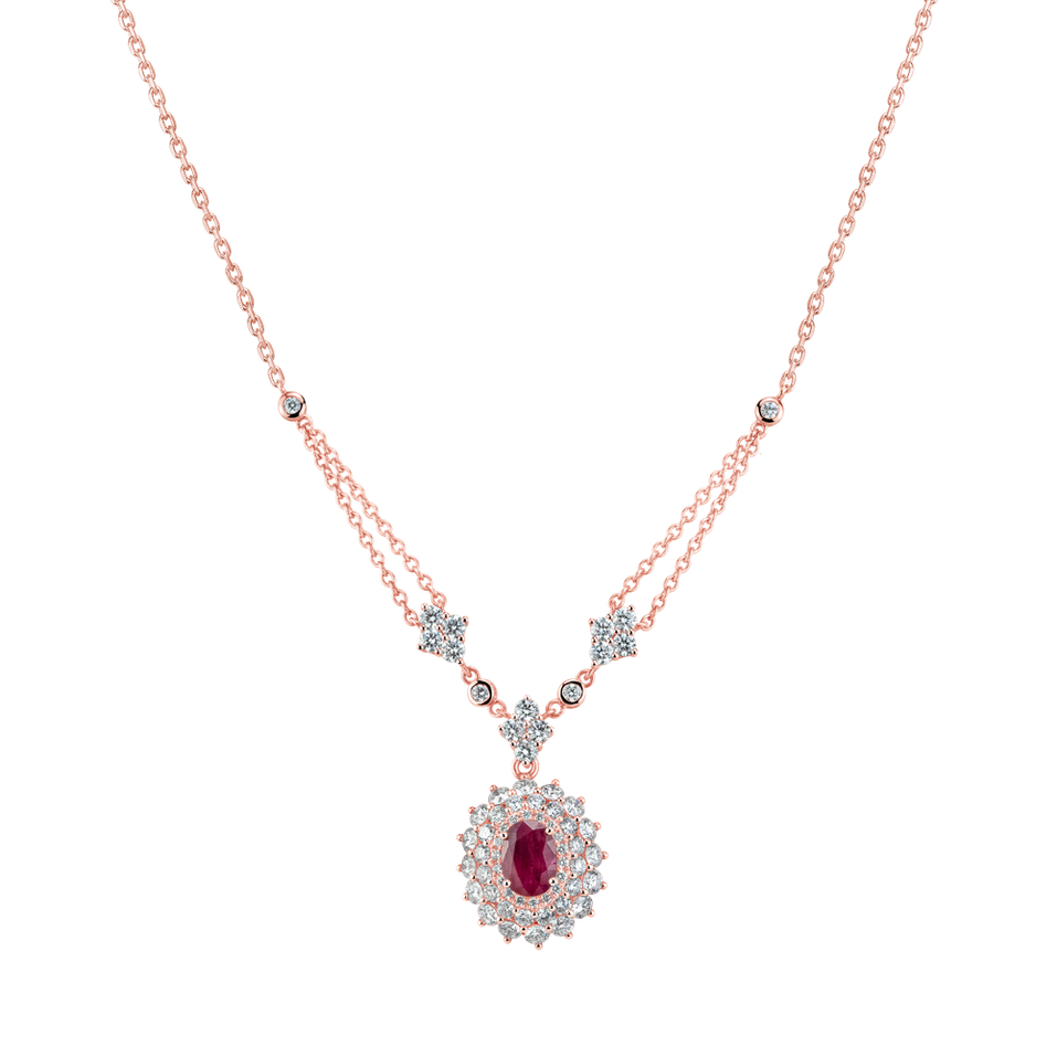 Diamond necklace with Ruby Roseline