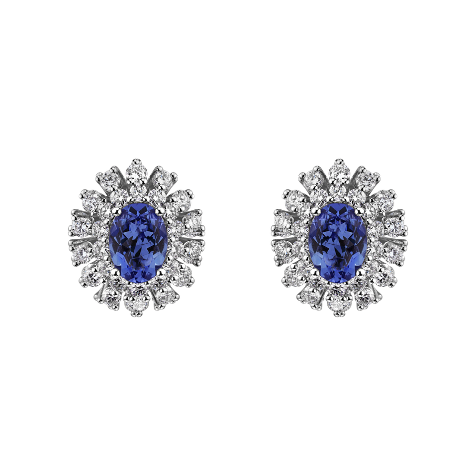 Diamond earrings with Tanzanite Fairytale Goddess