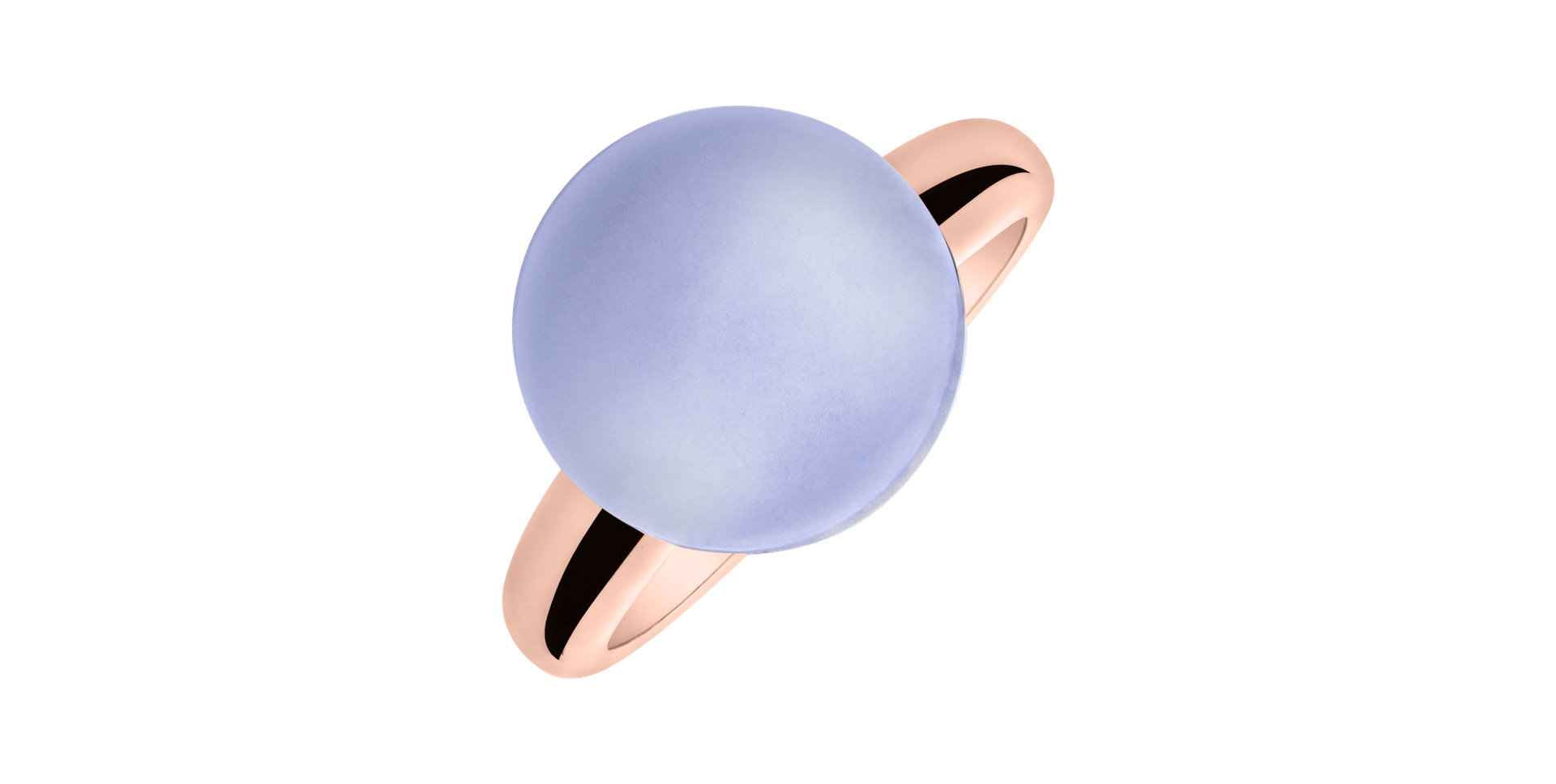 Ring with Blue Chalcedony Round Bonbon