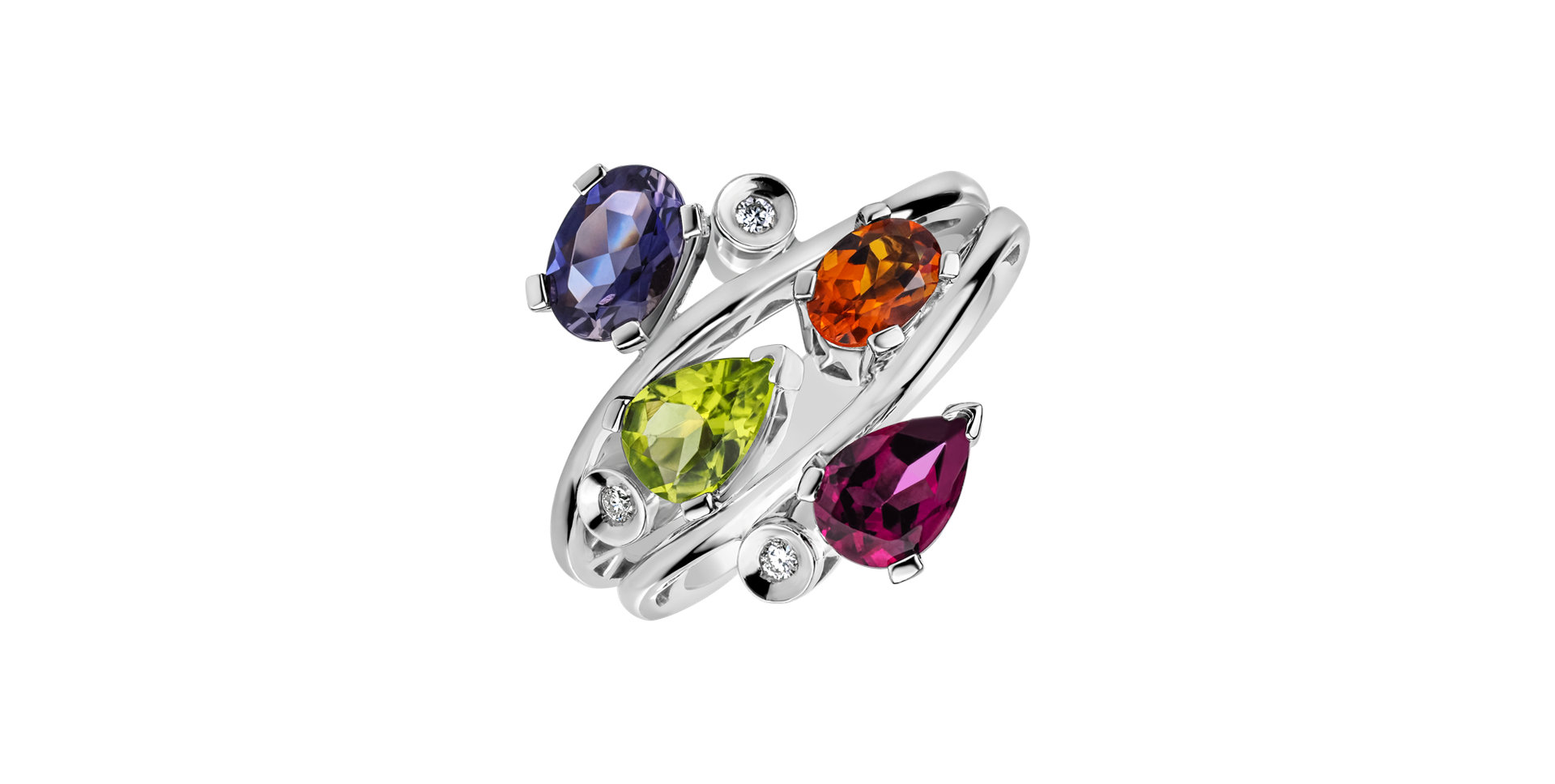 Diamond ring with Gems Crown Beauty