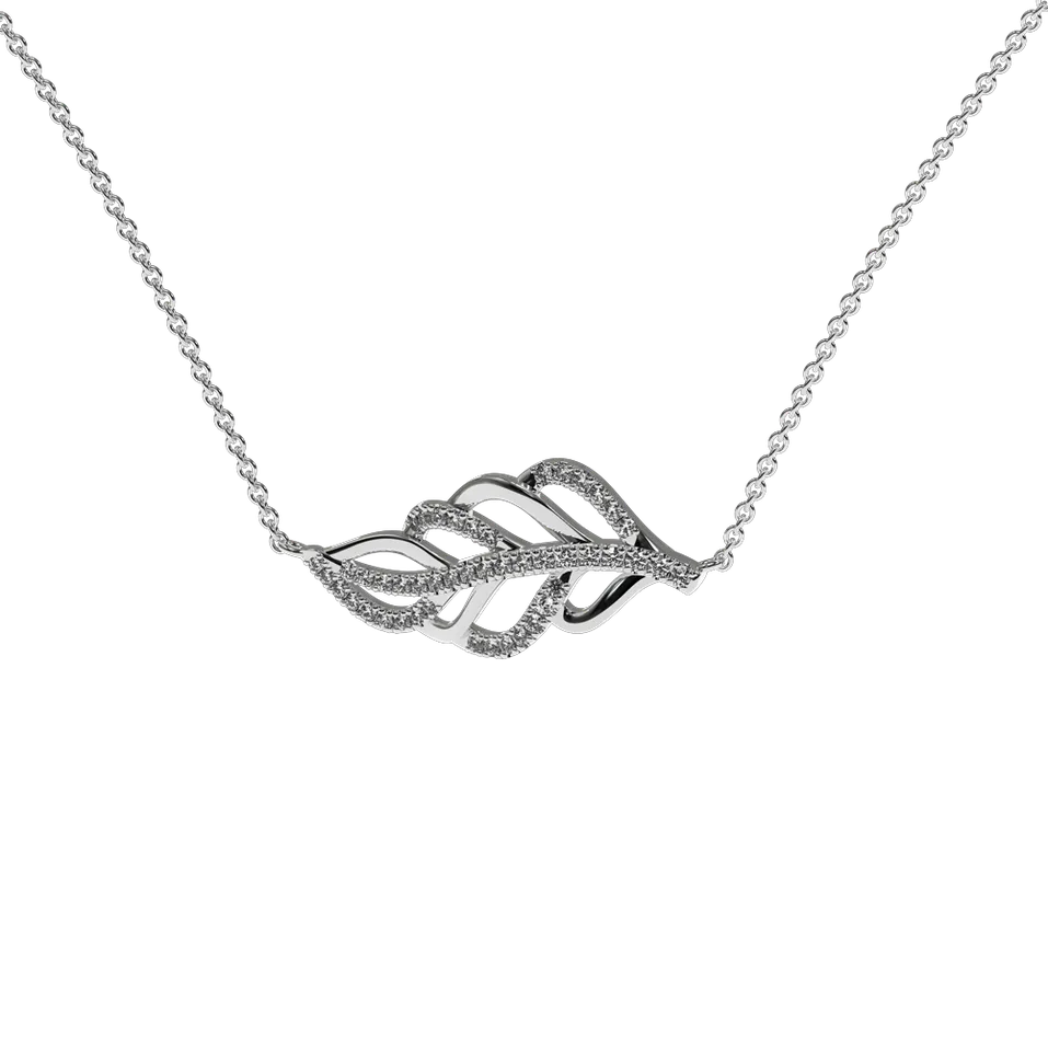 Diamond necklace Shiny Leaf
