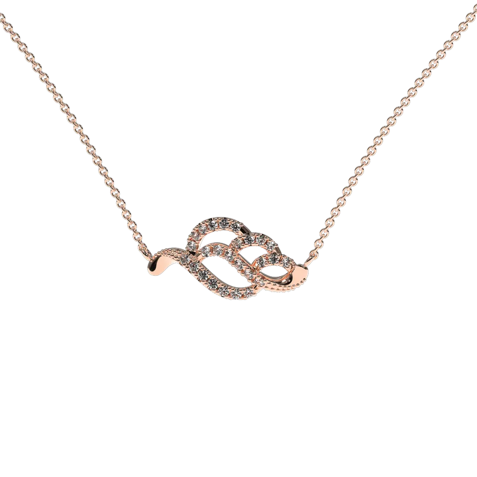 Diamond necklace Sparkling Leaf