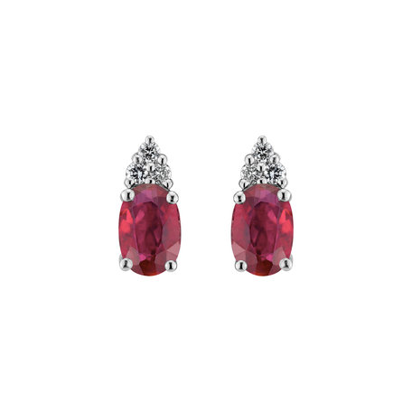Diamond earrings with Ruby Mystery Secrets