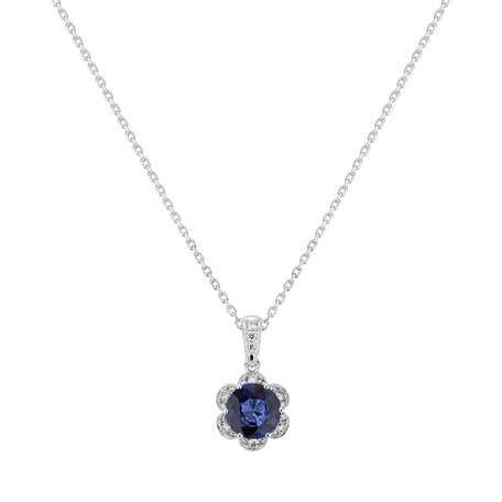 Diamond pendant with Sapphire Floral Dreams