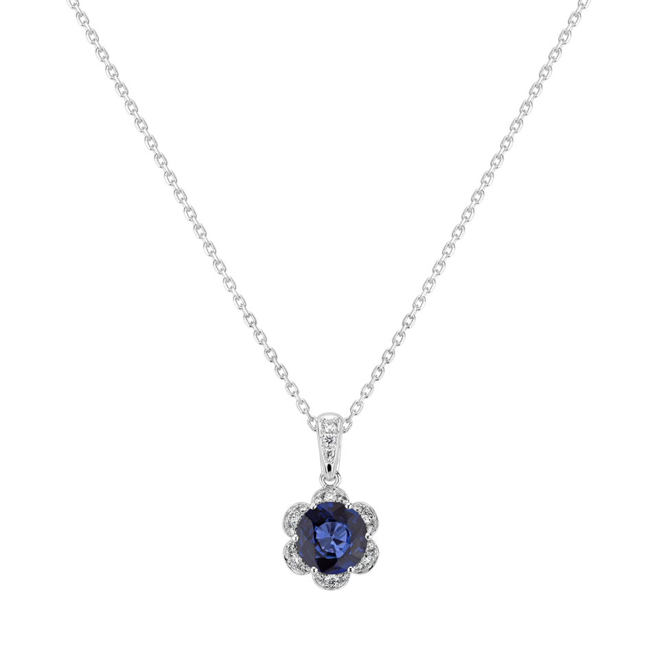 Diamond pendant with Sapphire Floral Dreams