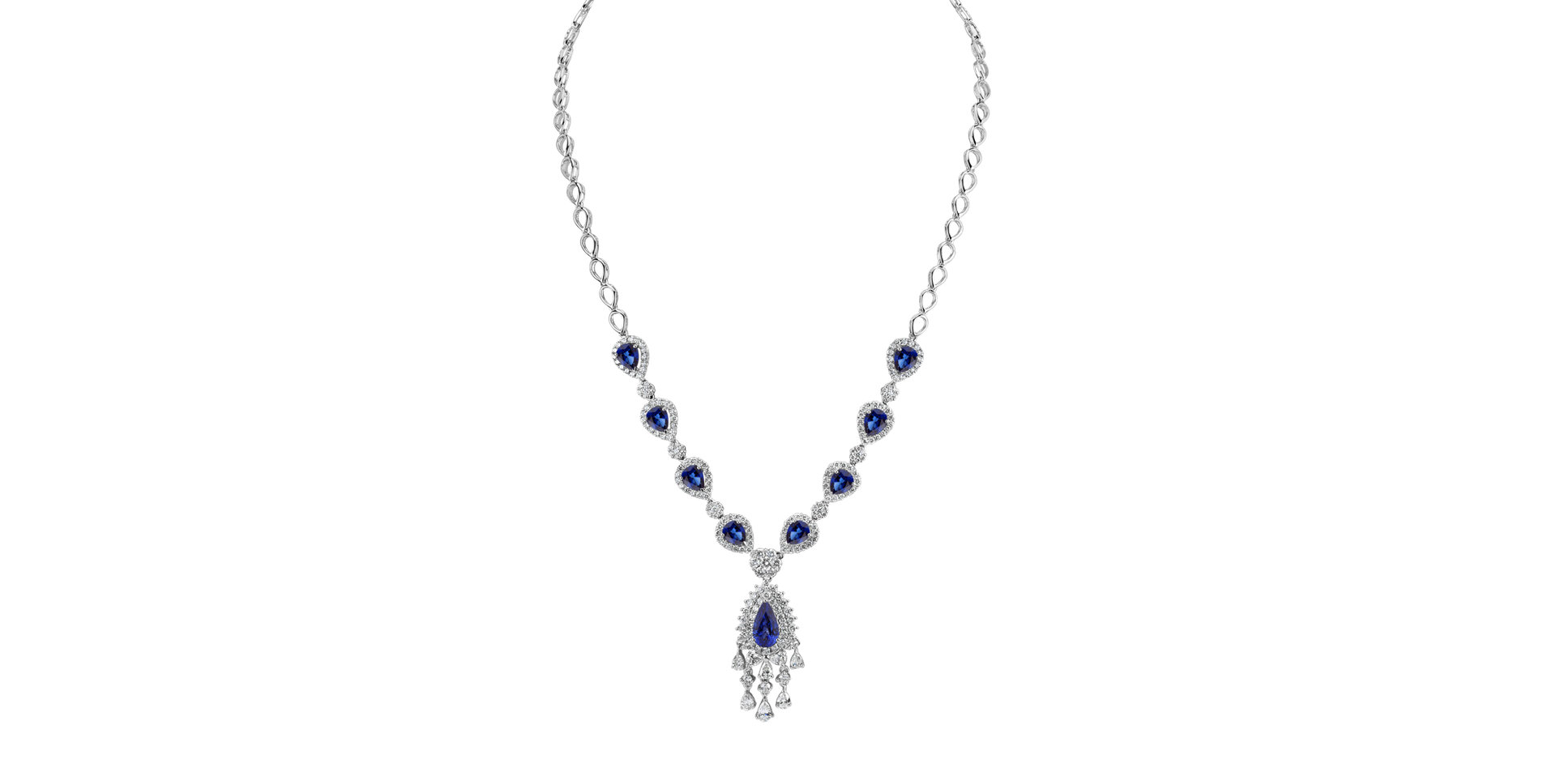 Diamond necklace with Sapphire Royal Mystery