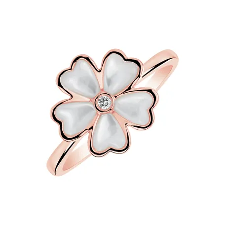 Diamond ring with Pearl Blossoming Meadow