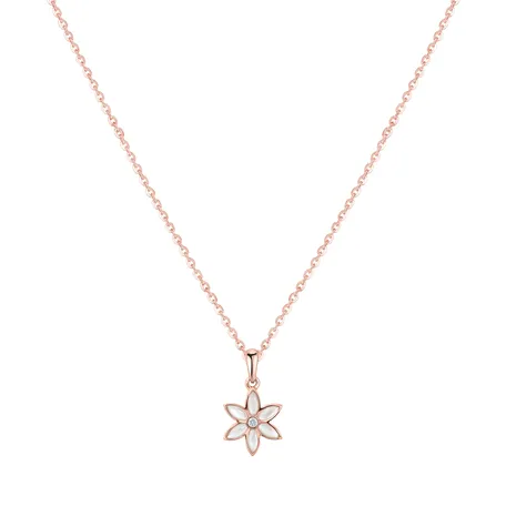 Diamond pendat with Pearl Floral Symphony