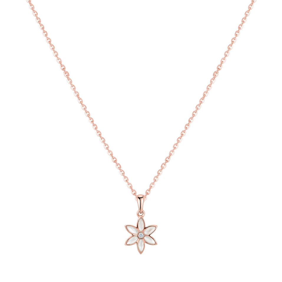 Diamond pendat with Pearl Floral Symphony