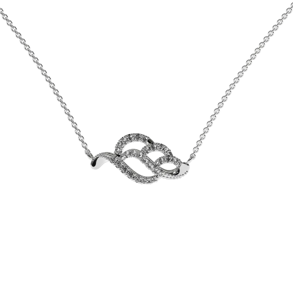 Diamond necklace Sparkling Leaf