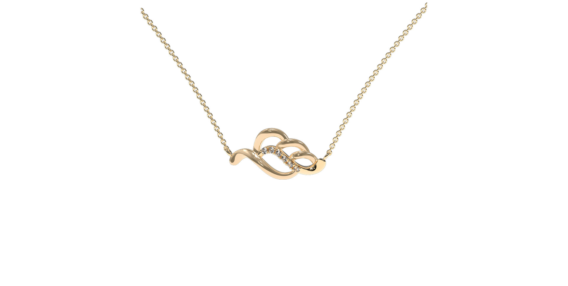 Diamond necklace Shimmer Leaf