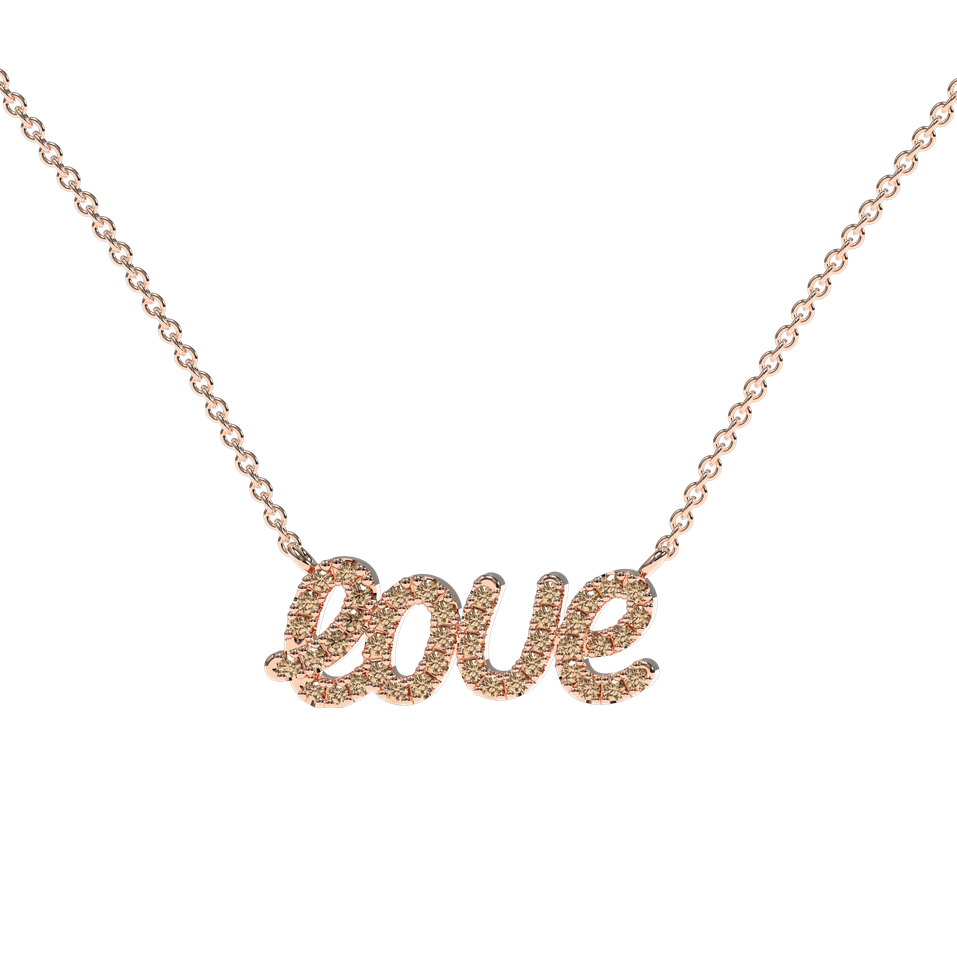 Necklace with brown and white diamonds Precious Love