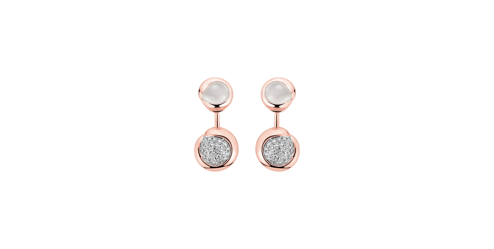 Diamond earrings with Moonstone Charming Vesper
